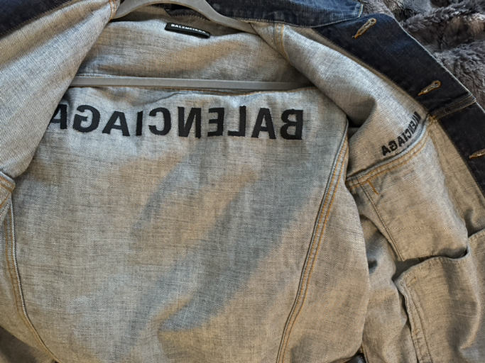 Balenciaga Back Logo Denim Jacket 46-unworn - Photo 3 view in Downtown Manhattan