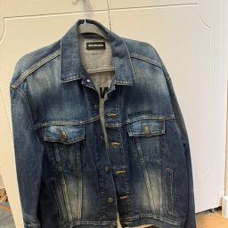 Balenciaga Back Logo Denim Jacket 46-unworn - Photo 2 view in Downtown Manhattan