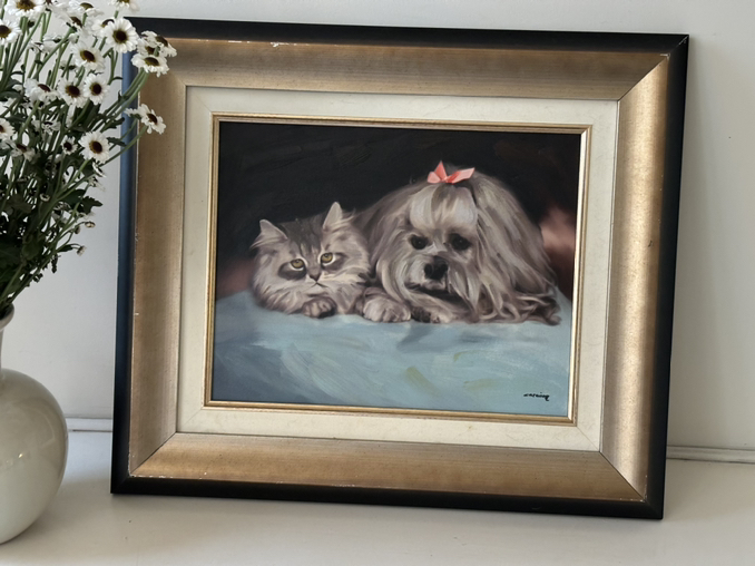 original oil painting matted and framed