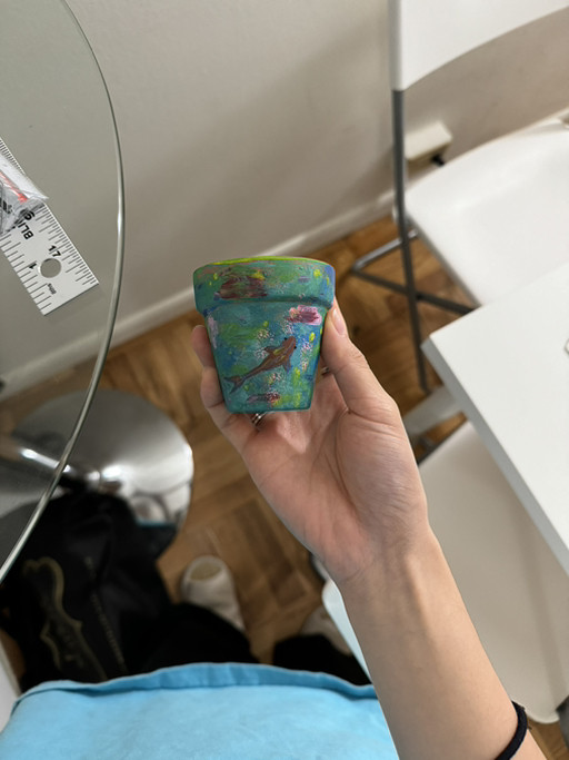 Hand painted mini pot