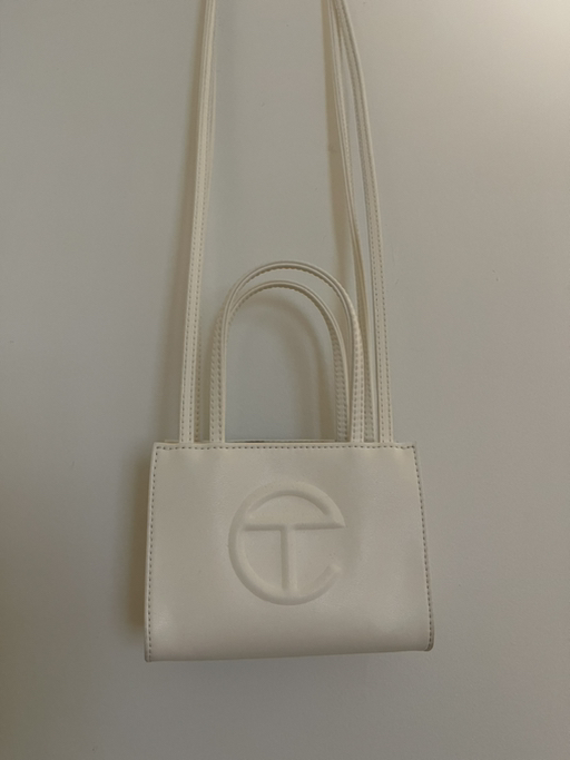 White Telfar mini bag