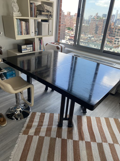 Perfect for hosting thanksgiving dinner  Expandable solid wood dining table-can be dismantled easily