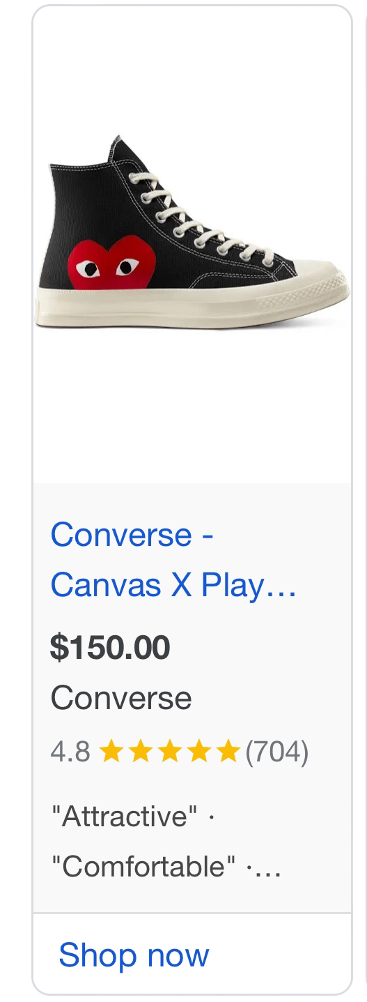 Converse x PLAY Comme des Garçons Chuck 70 - Photo 4 view in Manhattan, NY