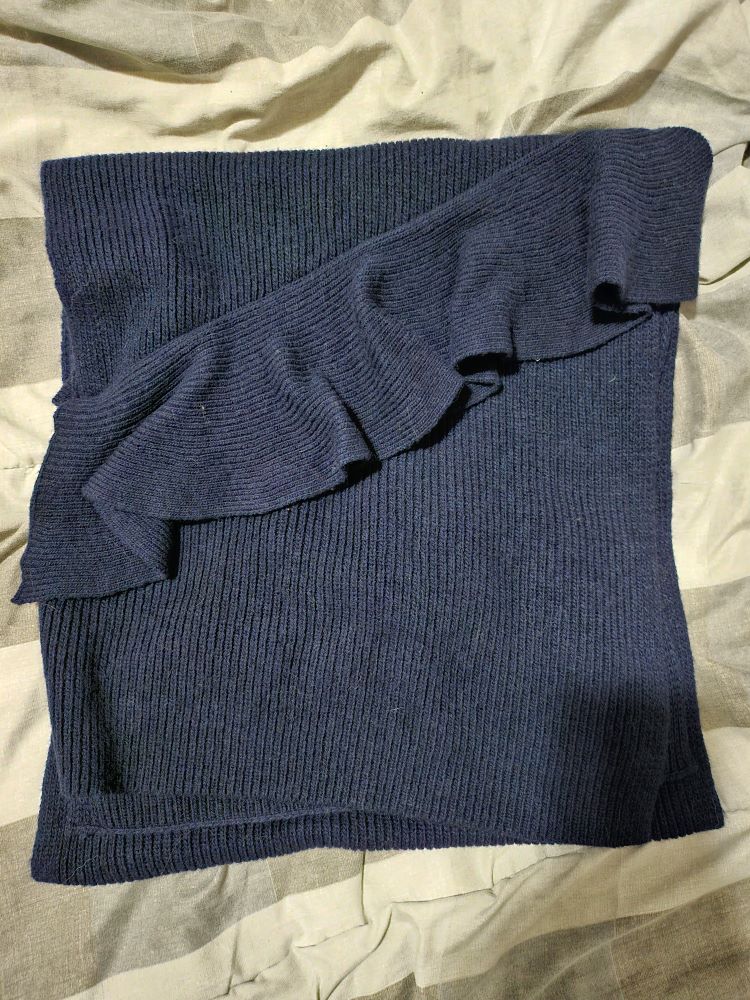 Navy Banana Republic Ruffle Scarf