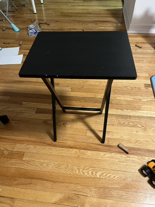 Black Folding Side Table - Photo 3 view in Queens, NY