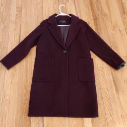 Women’s Burgundy Wool Blend Coat – Classic 