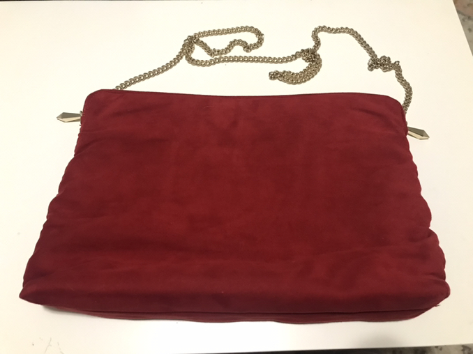 Zara Red Suede Clutch and the chain - Photo 2 view in Manhattan, NY