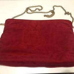 Zara Red Suede Clutch and the chain - Photo 2 view in Manhattan, NY