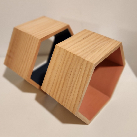 Unique hexagonal shelves