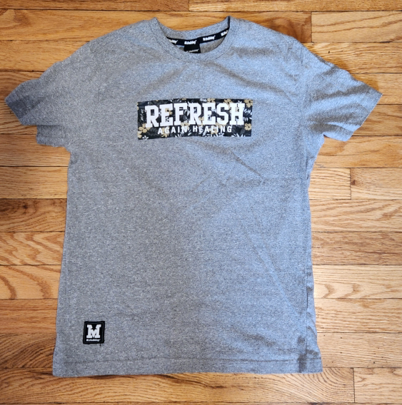 woman gray t-shirt