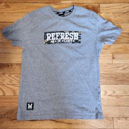 woman gray t-shirt