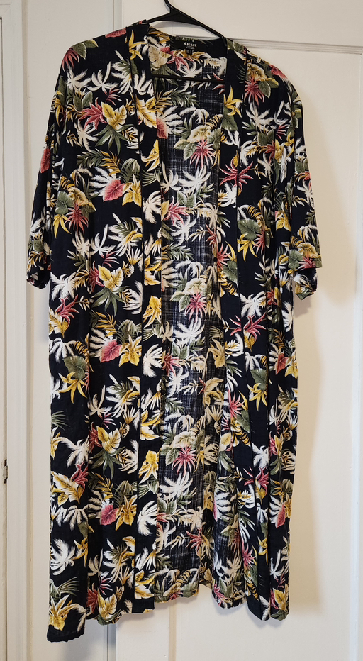 long linen floral jacket