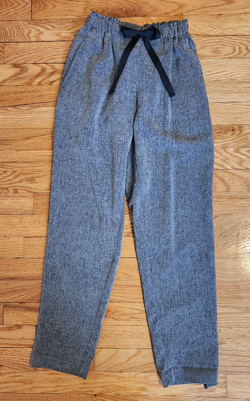 gray textured easy pants
