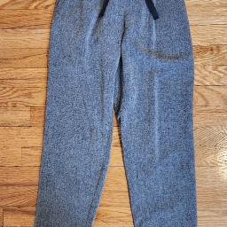 gray textured easy pants