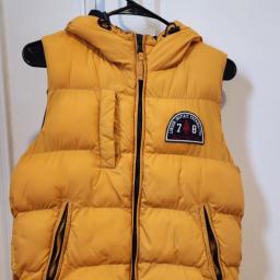 mustard yellow puffer vest