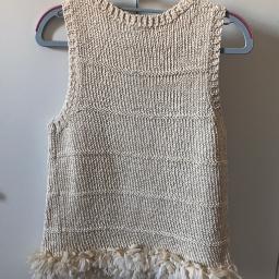 Ann Taylor Tan Sleeveless Fringe Bottom Knit Sweater Tank Vest - Photo 2 view in Manhattan, NY