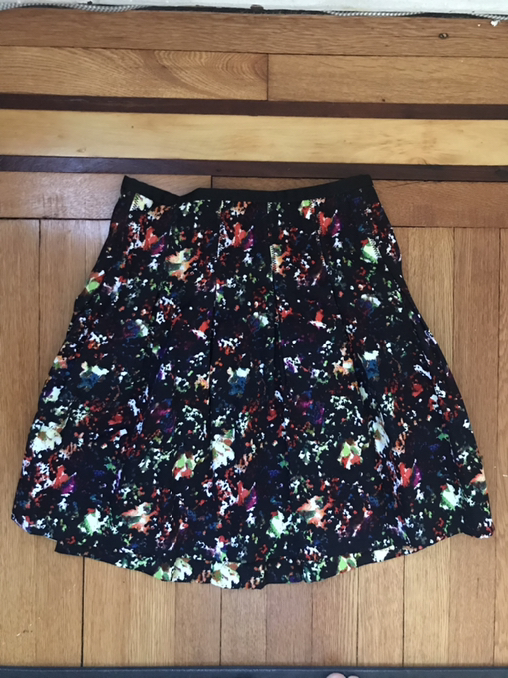 Gap Skirt A-line Back Zipper Black Bold Print Pockets