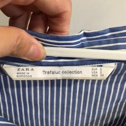 Zara Trafaluc Collection Striped Shirt – Size Small – Open Shoulder  - Photo 3 view in Manhattan, NY