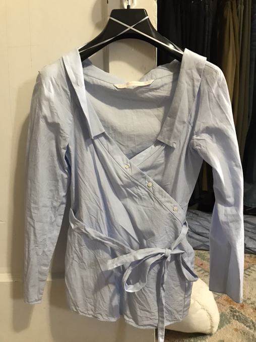 Zara Trafaluc Collection Wrap Shirt – Light Blue – Size XS