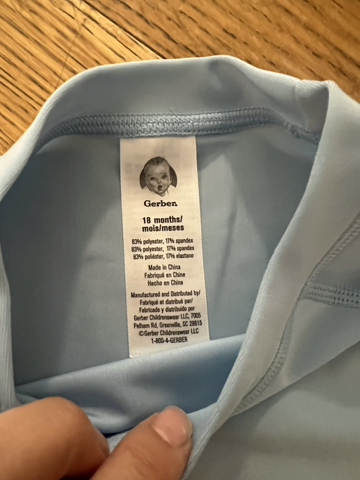 Gerber Toddler Long Sleeve Rash Guard Top - Photo 2 view in Queens, NY