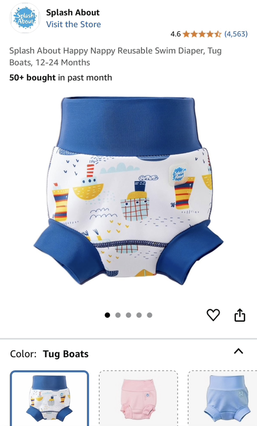 Splash About Happy Nappy Duo Reusable Swim Diaper, Size 12-24 Months - Photo 5 view in Queens, NY