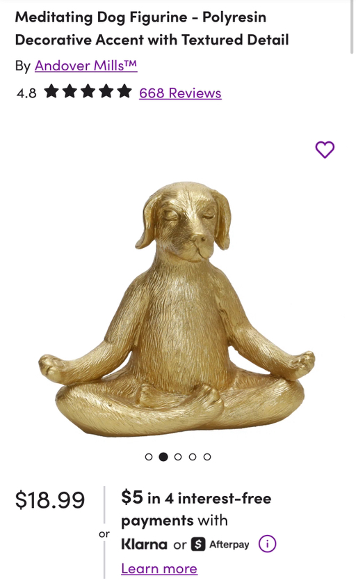 Meditating Dog Figurine - Photo 5 view in Queens, NY