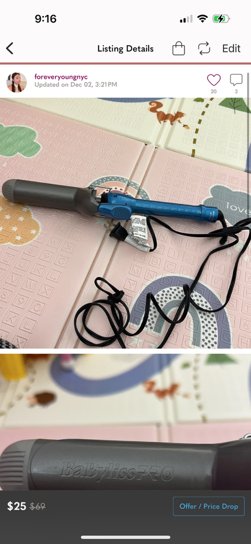 Babyliss Pro nano titanium barrel curling iron - Photo 4 view in Manhattan, NY