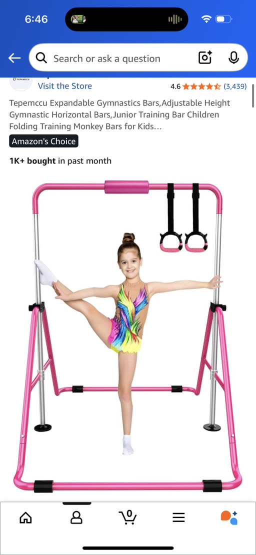 kid Adjustable Height Gymnastic Horizontal Bars