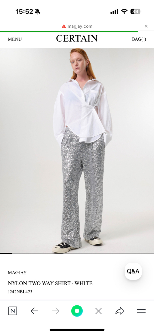 magjay NYLON TWO WAY SHIRT - WHITE - Photo 4 view in Queens, NY