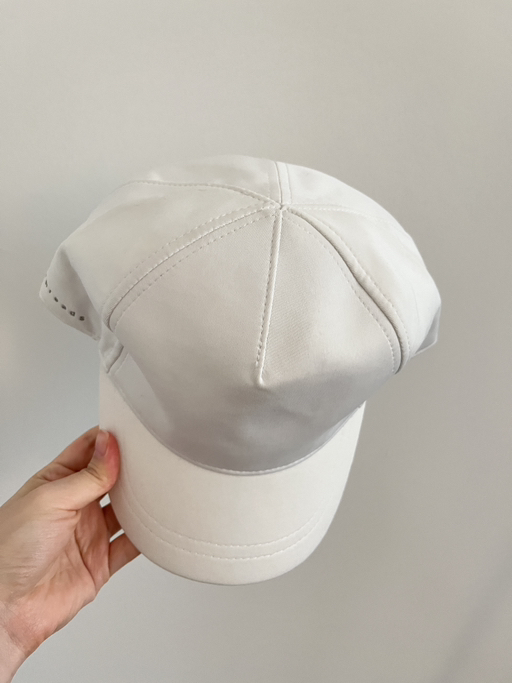 Matte White Cotton Cap - Photo 2 view in Hudson County, NJ
