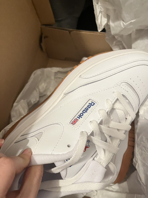 Reebok White Leather Sneakers (with Gum Sole)