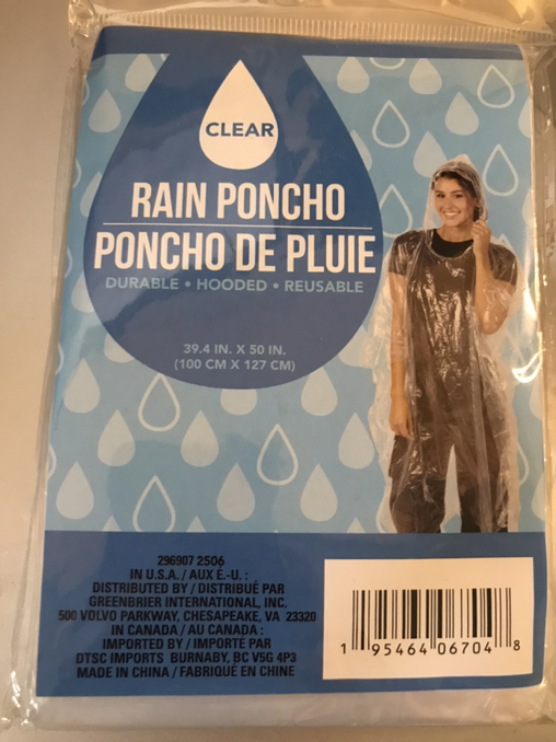 Brand New Clear Rain Poncho