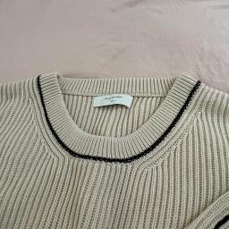 Beige Contrast Knit Sweater - Photo 3 view in Hudson County, NJ