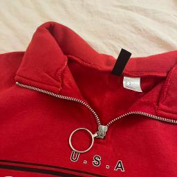 Hollister Red Crop Sweatshirt - Photo 3 view in Hudson County, NJ