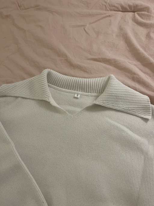White Knit Collar Sweater (Size S) - Photo 2 view in Hudson County, NJ