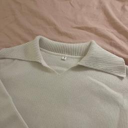 White Knit Collar Sweater (Size S) - Photo 2 view in Hudson County, NJ