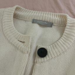 Cream Cardigan with Black Buttons - Photo 2 view in Hudson County, NJ