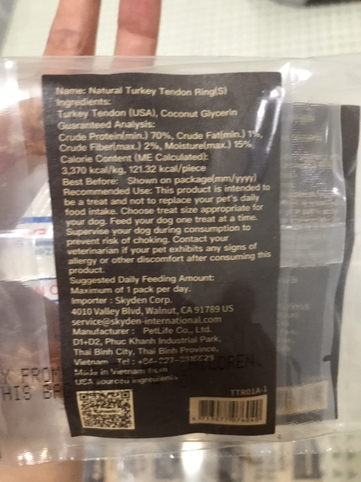 AFRESCHI and IPAW - TURKEY TENDON FOR DOGS (SMALL RING) - Photo 2 view in Queens, NY