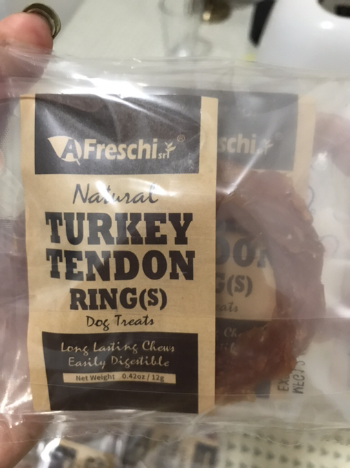 AFRESCHI and IPAW - TURKEY TENDON FOR DOGS (SMALL RING)