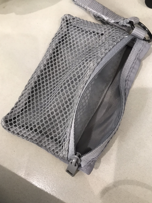 Small Mesh Pouch – Gray Zipper – 2 Compartments – Easy to Carry - Photo 3 view in Queens, NY