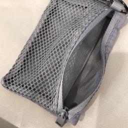 Small Mesh Pouch – Gray Zipper – 2 Compartments – Easy to Carry - Photo 3 view in Queens, NY