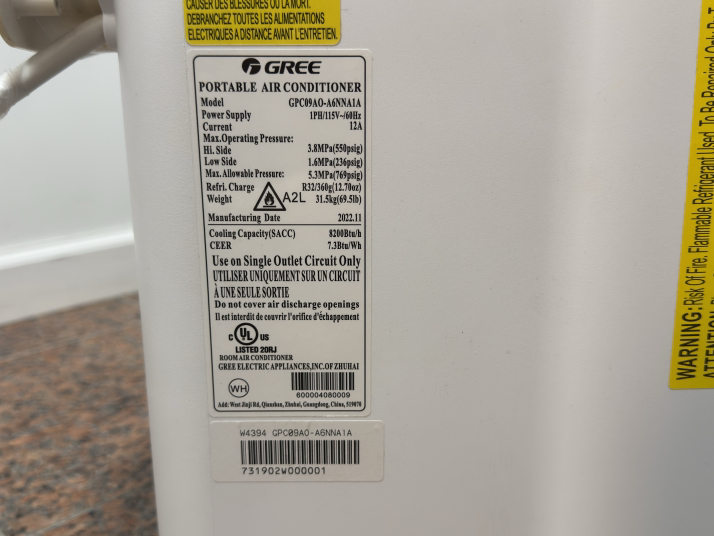 GREE 8,200 BTU Portable AC - Brand New, Never Used - Photo 5 view in Queens, NY