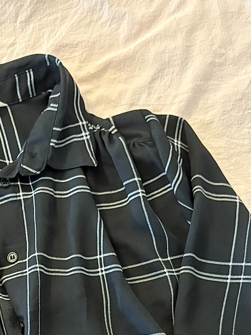 Black Plaid Blouse - Photo 2 view in Manhattan, NY