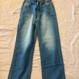 Faded Blue Wide Leg Jeans